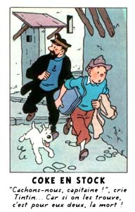 Carte postale COKE EN STOCK  couverture Tintin Moulinsart 087 
